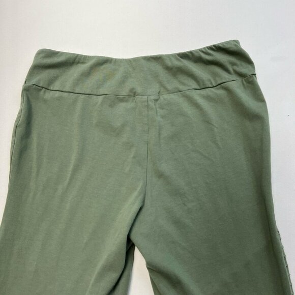 Ultra Flirt Womens Leggings Pants Green Mid Rise Stretch Cotton Blend Large - Picture 4 of 10